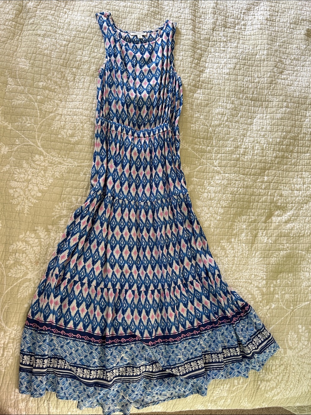 Beach Lunch Lounge Blue & Pink Sleeveless Maxi Dress